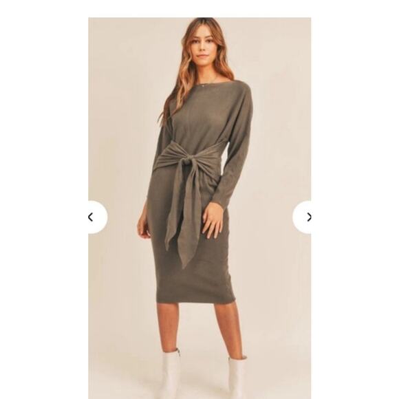 Mable Bristol Waist Tied Sweater Dress, Small - Picture 2 of 9